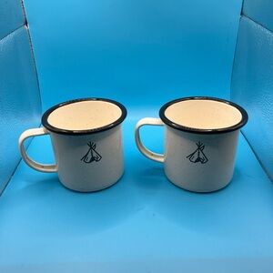 PENDLETON CROW-CANYON CAMP ENAMELWARE Cup - IVORY  set of 2